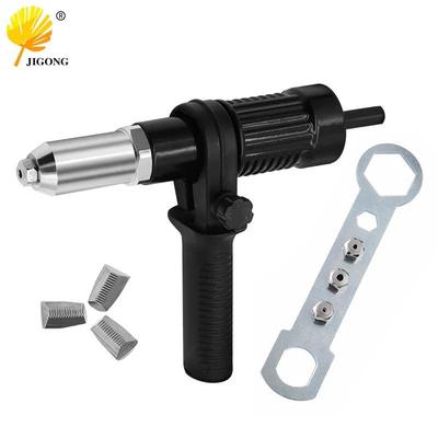 Black Electric Rivet Gun Adapter with Multi-Spec Nozzles