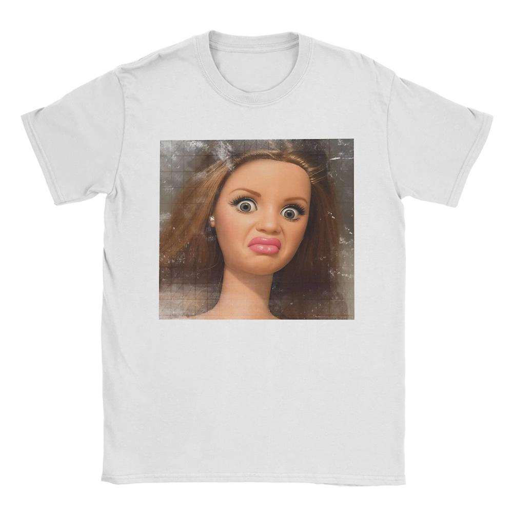Men Womens Disgusted Doll Meme Face Printed T Shirt Cotton Clothing Crazy Short Sleeve Crew Neck Tees Gift Oversized TShirts