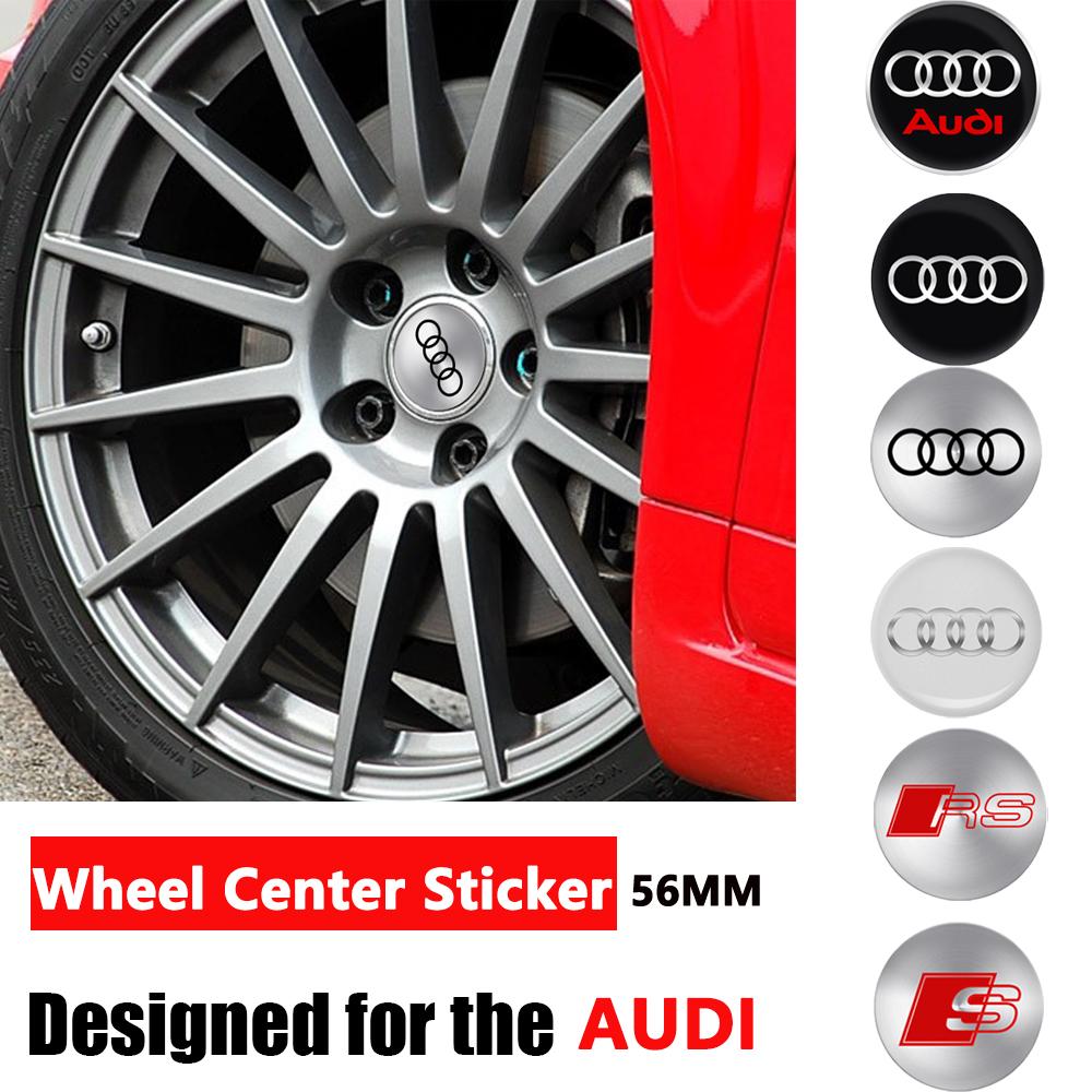 4pc 3D Styling 56/60/65mm Car Emblem Wheel hub Center Cap Badge Sticker for Audi Sline quattro RS A7 TT B9 8V A1 A5 S4 Q7 S3 8P