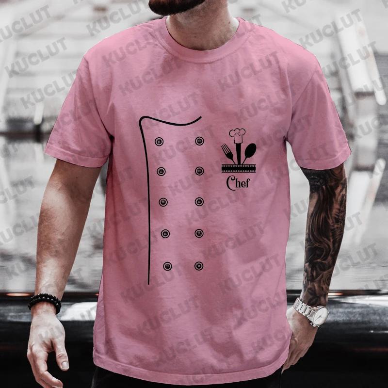 Funny Chef T Shirt Men Short Sleeve Cook Chef Tshirt Fashion Graphic Oneck Summer Short Sleeve Tee Mens Oversized Tshirts