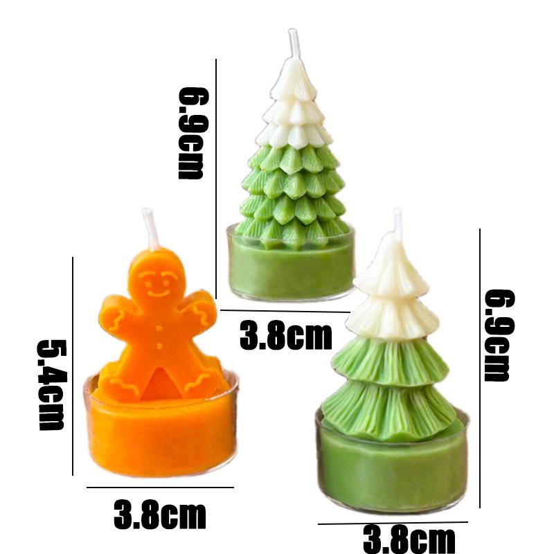 1/3PC Christmas Candles Gingerbread Man Christmas Tree Shape Scented Candles Handmade Aroma Candle Halloween Party Home Supplies
