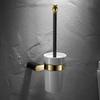 Brass Bathroom Toilet Brush Set Gold Black Toilet Brush Holder Wall Mounted Bathroom Cleaning Brush Household Floor Cleaning
