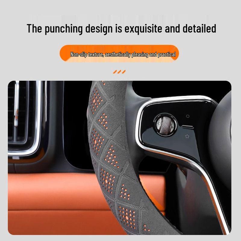 Slim Suede Steering Wheel Cover for 24/25 AITO Wenjie M9 – Enhanced Grip and Style