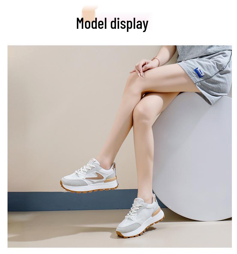 2024 Spring Trendy Women's Thick Sole Korean-Style Running Shoes for Female Students - Forrest Gump Casual Sneakers, Model 6116.