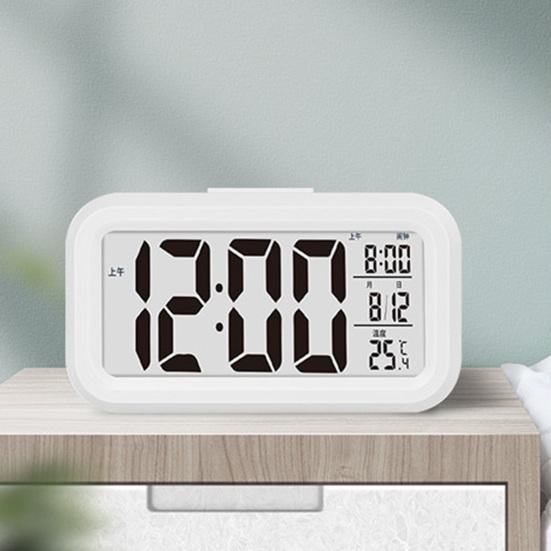 Digitaler Wecker Große LED-Anzeige Lautstärke einstellbar Touch-Snooze Datums- Temperaturanzeige Batteriebetrieben Heim Schlafzimmer Uhr