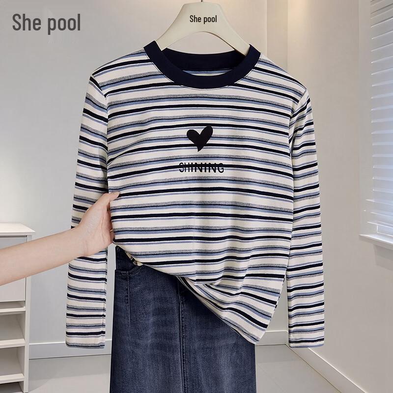Women s Colorblock Striped Round Neck T-shirt M