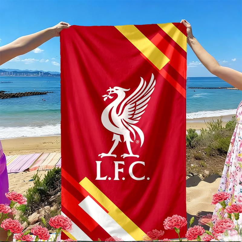 Football Club Print Beach Towel, Versatile Lightweight Absorbent Beach Towel for Pool Surf Yoga Bathroom, Perfect Birthday Holiday Gift