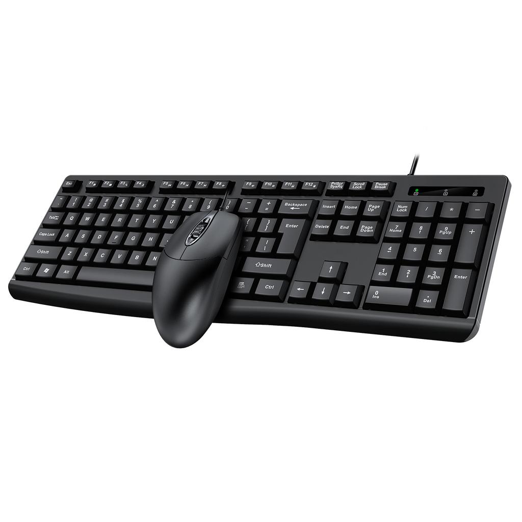 Keyboard Mouse Combo USB Wired   Set Optical Ergonomic for Laptop PC Gaming Working