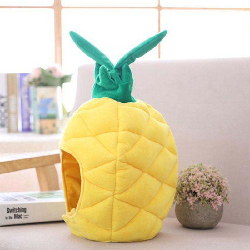 Funny Pineapple Fruit Plush Hat Christmas Cosplay Party Costume Cap Photo Prop