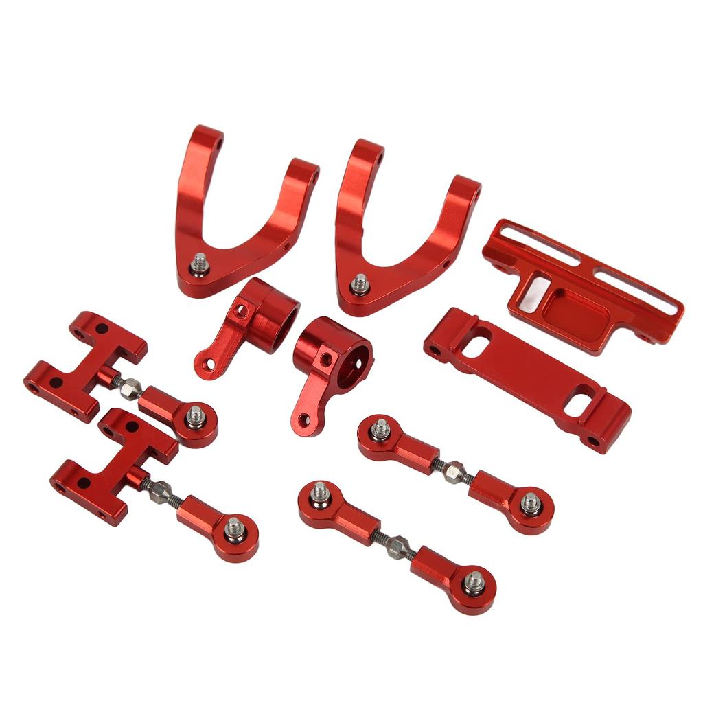 Garsent Metal Upper Lower Swing Arm Steering Cup Set for WPL D12 RC Replacement Aluminum Alloy High Strength RC Upper Lower Arm Steering Cup Set Car,