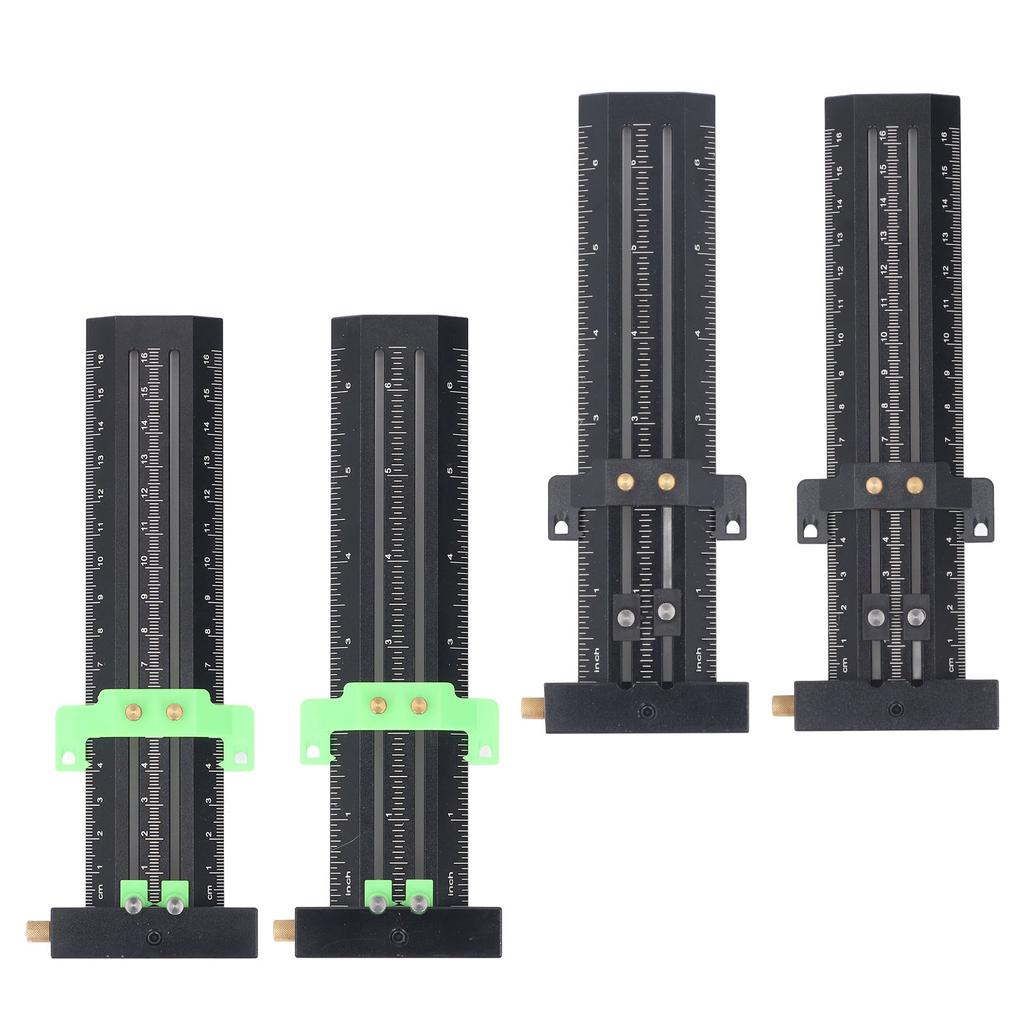 T Type Scribing Gauge with Steel Needle Double Line Marking Ruler Woodworking Sliding Measurement an