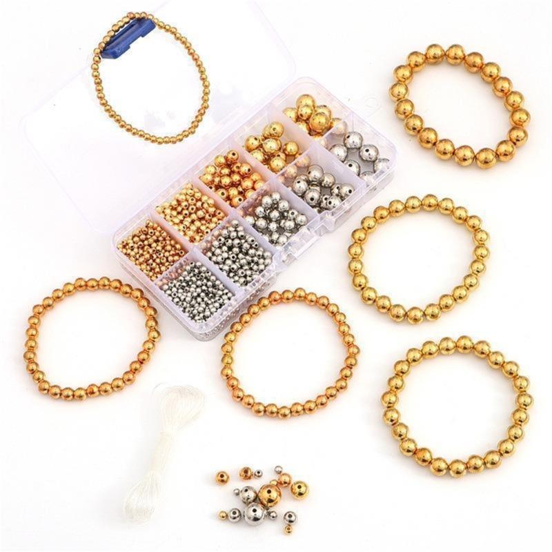 Gold Silver Round Spacer Beads Resin Beads Jewelry Beads DIY Letter Beads for Handmade Craft Project and Jewelry Making