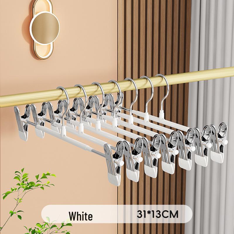 Stainless Steel Non-Slip Clip Hanger for Pants and Skirts - Traceless Plastic Dipped Storage Solution