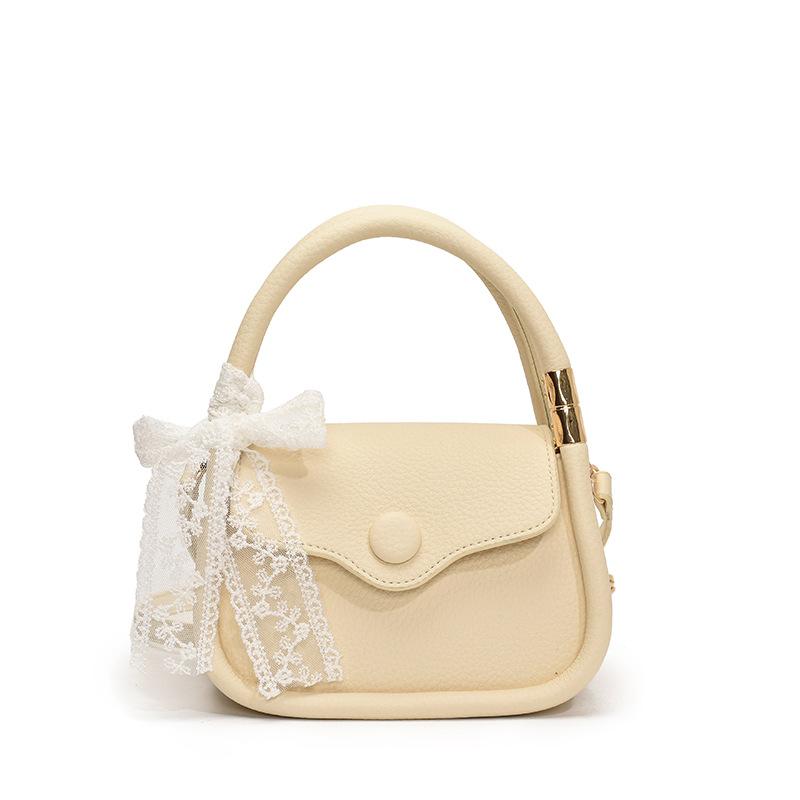 Lychee Pattern Portable Small Square Bag Women'S Versatile Shoulder Bag Casual Light Luxury Messenger Bag