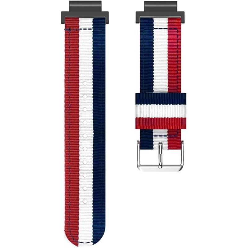 Nylon Strap for Garmin Forerunner 235 735 230 220 630 620 Stripe Stitching Color Watch Band for Approach S20 S6 Wriststrap Bracelet Metal Connectors