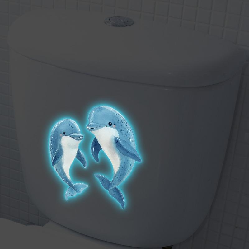 Blue Light Underwater World Dolphin Graphic Wall Stickers for Beautifying and Decorating Living Rooms and Bedrooms