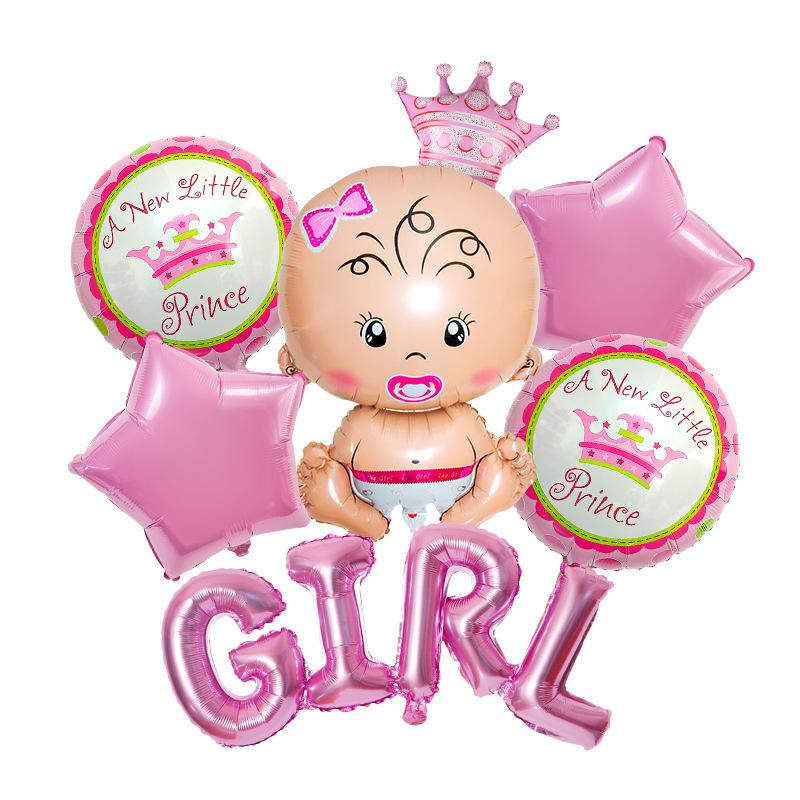 

Мальчик или девочка, раскрывающая пол, мужская и женская детская корона, набор воздушных шаров из алюминиевой пленки, украшение для вечеринки 4