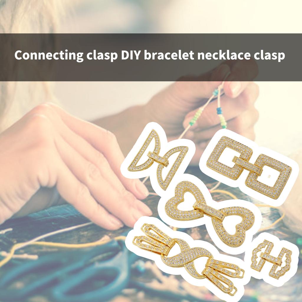 Chiusure per Gioielli con Incrostazione di Zirconi Completa Set di Accessori Versatili per Chiusure Fai da Te per Bracciale e Collana con Placcatura in Oro
