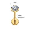 Right Grand ASTM F136 Titanium 2.5/3/4mm CZ Labret Stud 16G Tragus Helix Cartilage Conch Flatback Earlobe Piercing Body Jewelry