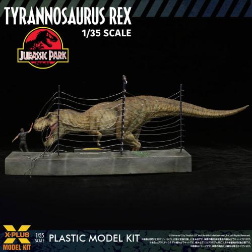 X-Plus Jurassic Park Tyrannosaurus Rex 1/35 Scale Unpainted Plastic Model Kit