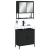 Bathroom Furniture Set - vidaXL - 3214660 - Black - Engineered Wood - Contemporary Design