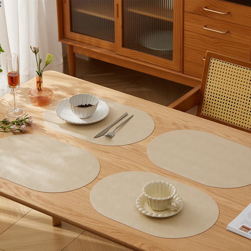 PVC light luxury Nordic style steel wire pattern leather placemat oil-proof and anti-fouling mat table mat heat insulation mat anti-scalding mat meal