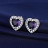 European and American Hot-Selling Heart-Shaped Earrings with Simulated Diamond Zircon