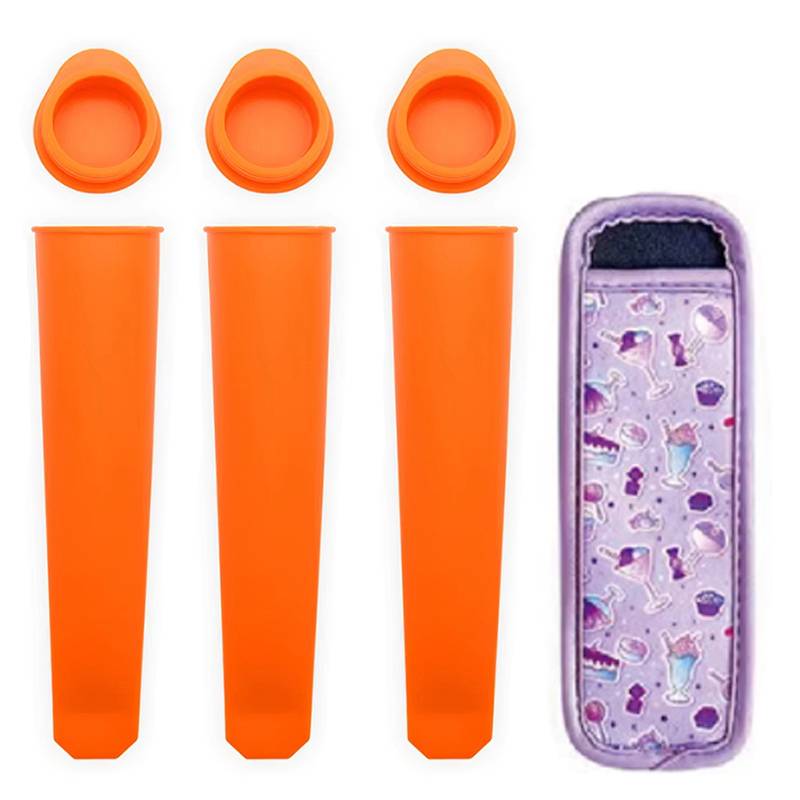 Silicone Ice Pop Molds With Lids Reusable Freeze Pop Mold Food Grade Hand-Held Diy Ice Cream Molds Kitchen Tool Accessory