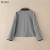 ZANZEA Lässige Damen-Cardigan-Jacken mit Umlegekragen und langen Ärmeln