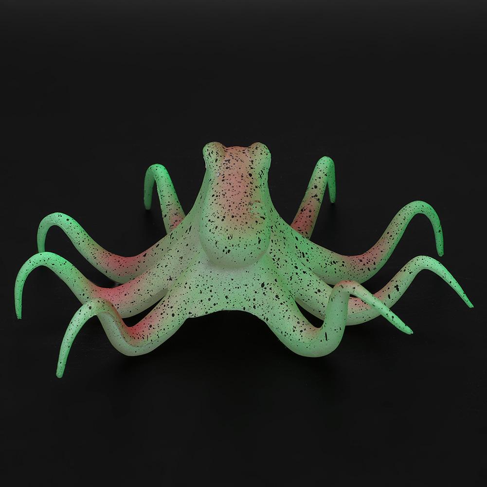 Silikon Konstgjord Fluorescerande Simulering Bläckfisk Akvarium Fiskbehållare Dekoration(Grön)