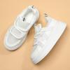 TUINANLE Comfortable Hook and Loop White Casual Women Flat Sneakers for Outdoor Shopping Walking
