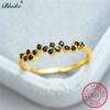  Color Women Rings Yellow Gold Tone Minimalist Thin Rings Blue Cubic Zircon Bridal Party Event Wedding Occasion Bands Stacking