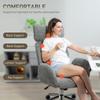 Office Chair with Adjustable Headrest, Spring Pack, Curved Line, Boucle Fabric - Charcoal Grey