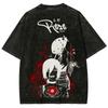 Das Film-Reze-Print-Herren-Wasch-Oversized-T-Shirt Streetwear Y2k Kurzarm-Kleidung Baumwoll-T-Shirt Retro Manga Harajuku T-Shirt Damen Herren T-Shirt