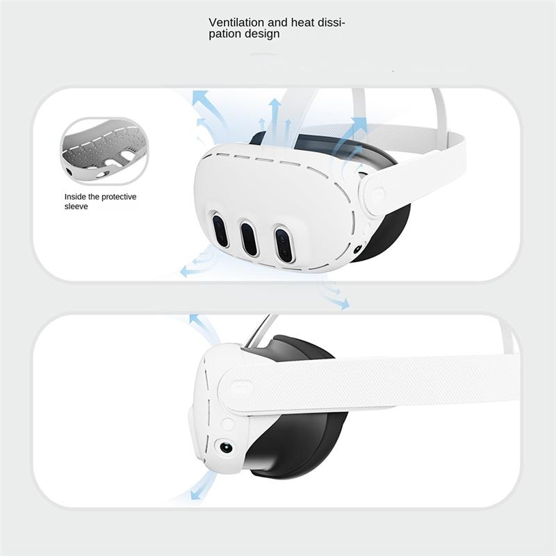 A96I-Controller Cover Case For Meta Quest 3 VR Headset Grip Protector Nose Eye Pad Face Mask Lens Protection Set
