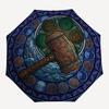 Hammer Glass Pattern Umbrella, Portable and Foldable Design, 8 Ribs, a Casual Accessory for Halloween, Christmas, and Birthday Gifts.
