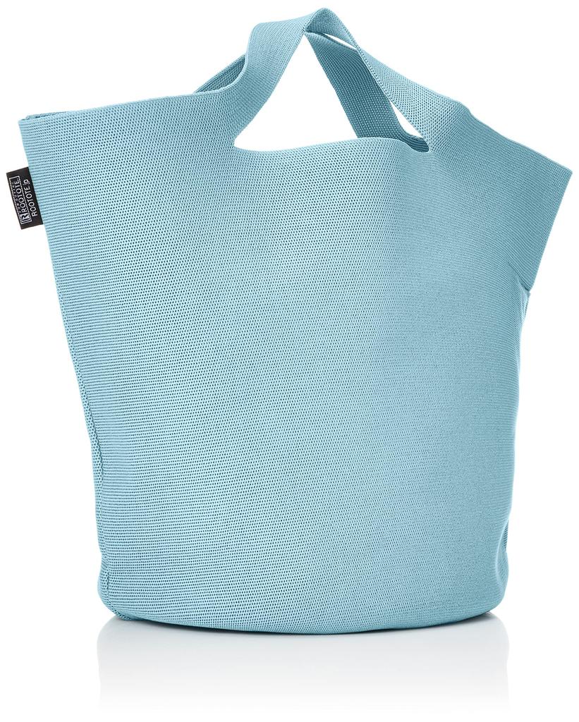 Rootote Lightweight, Freestanding Hat-Shaped Knit Basket Tote Bag Made with Recycled Yarn, Po-No Grande 0257, Women's, Sax