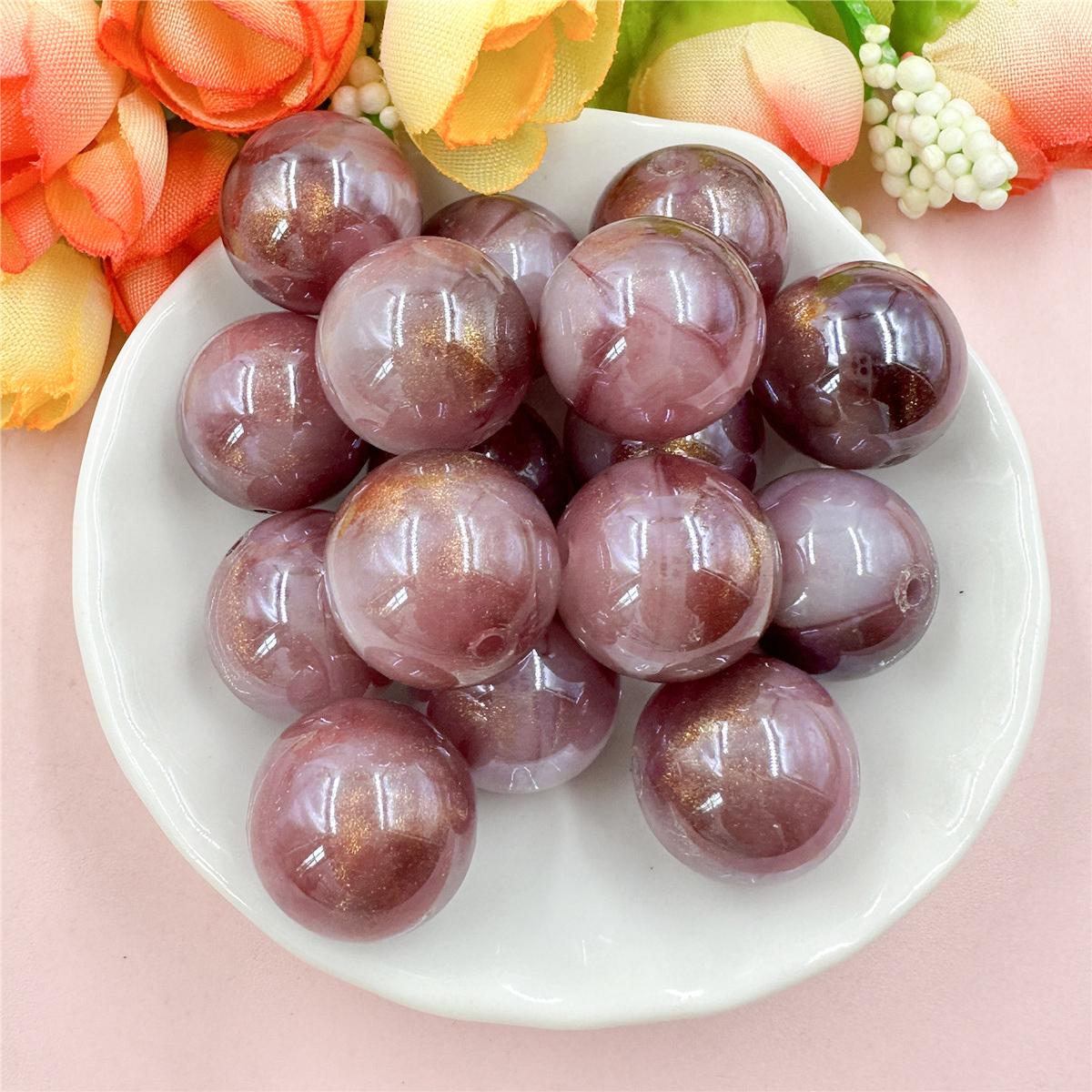 

20 шт. 16 мм акриловые глазурованные круглые свободные бусины DIY ювелирные аксессуары для изготовления браслетов и сережек фиолетовый