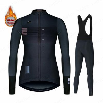 Women Cycling Clothing Spain New 2026 Team Winter Fleece Long Sleeve Cycling Jersey Set MTB Female Thermal Fleece Bike Jacket