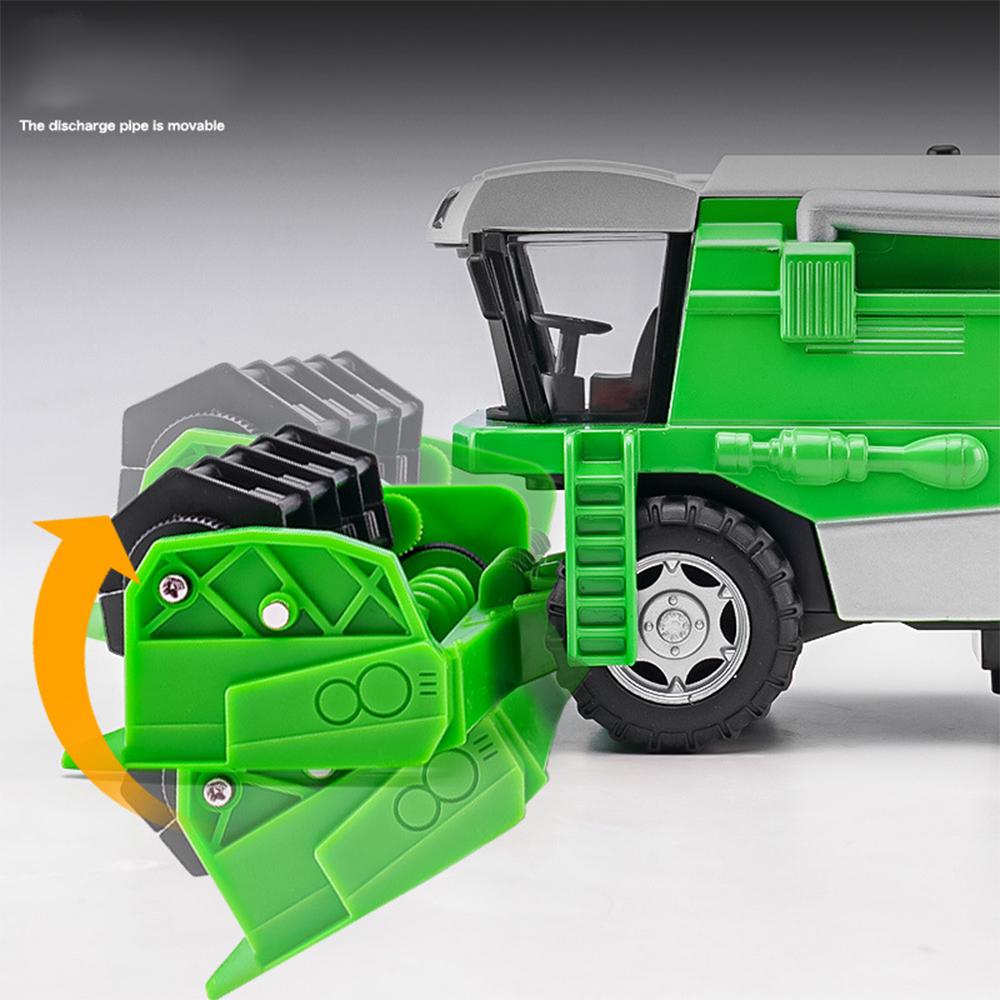 1/24 Alloy Combined Wheat Harvester Model Agricultural Tractor Vehicle Sound and Light Suitable for Collection Kids Toys