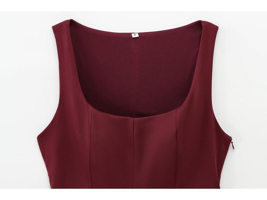 2025 Women's Spring Slimming Elastic Vest with Short Skirt Hem Style