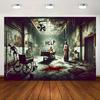 1 Piece, Decommissioned Hospital Horror Scene Vibrant Polyester Background Fabric, Suitable for Family Gatheringszyc