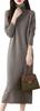 Knit Long Medium Loose High Slim Grey [JINJUDUO] Dress, Autumn/Winter, Women's Sweater, Cashmere-like, Sleeve, Length, Fit, Thick, Stretchy, Neck,