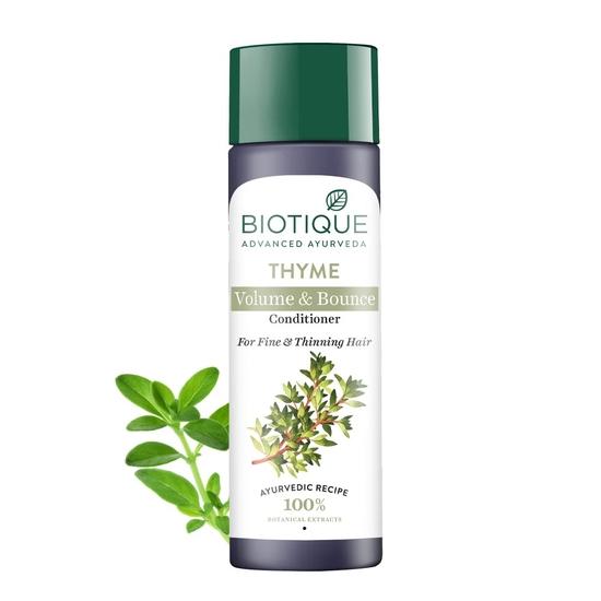 Кондиционер Biotique Bio Thyme Volume Conditioner Fine | 100% растительные экстракты | Подходит для всех типов кожи | 200 миллилитров - Мята перечная, Тимьян