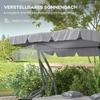 Three-Person Garden Swing Chair, with Adjustable Canopy - Light Grey