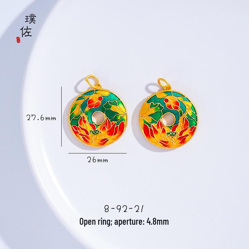 Goldanhänger-Halskette mit blau emailliertem Baby-Schloss-Charm