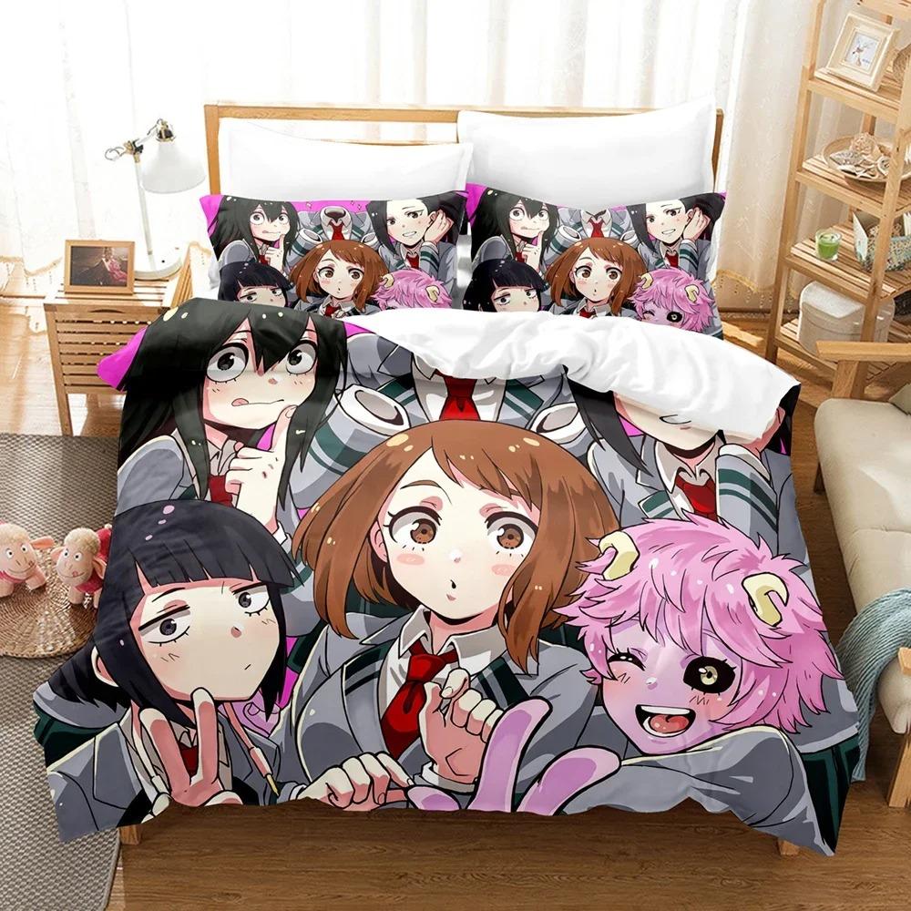 Neues My hero academia Bettwäsche-Set Einzelbett Twin Full Queen King Size Kawaii Bett-Set Erwachsener Kind Schlafzimmer Bettbezug-Sets 3D Anime