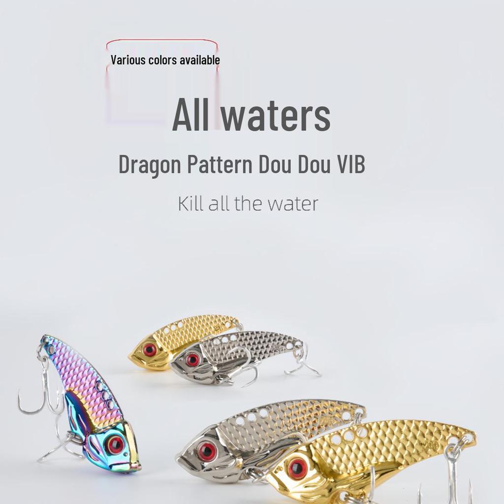 Dragon Pattern VIB Spinner Bionic Fish Bait with Treble Hook, 3g-20g, Colorful Zinc Alloy.