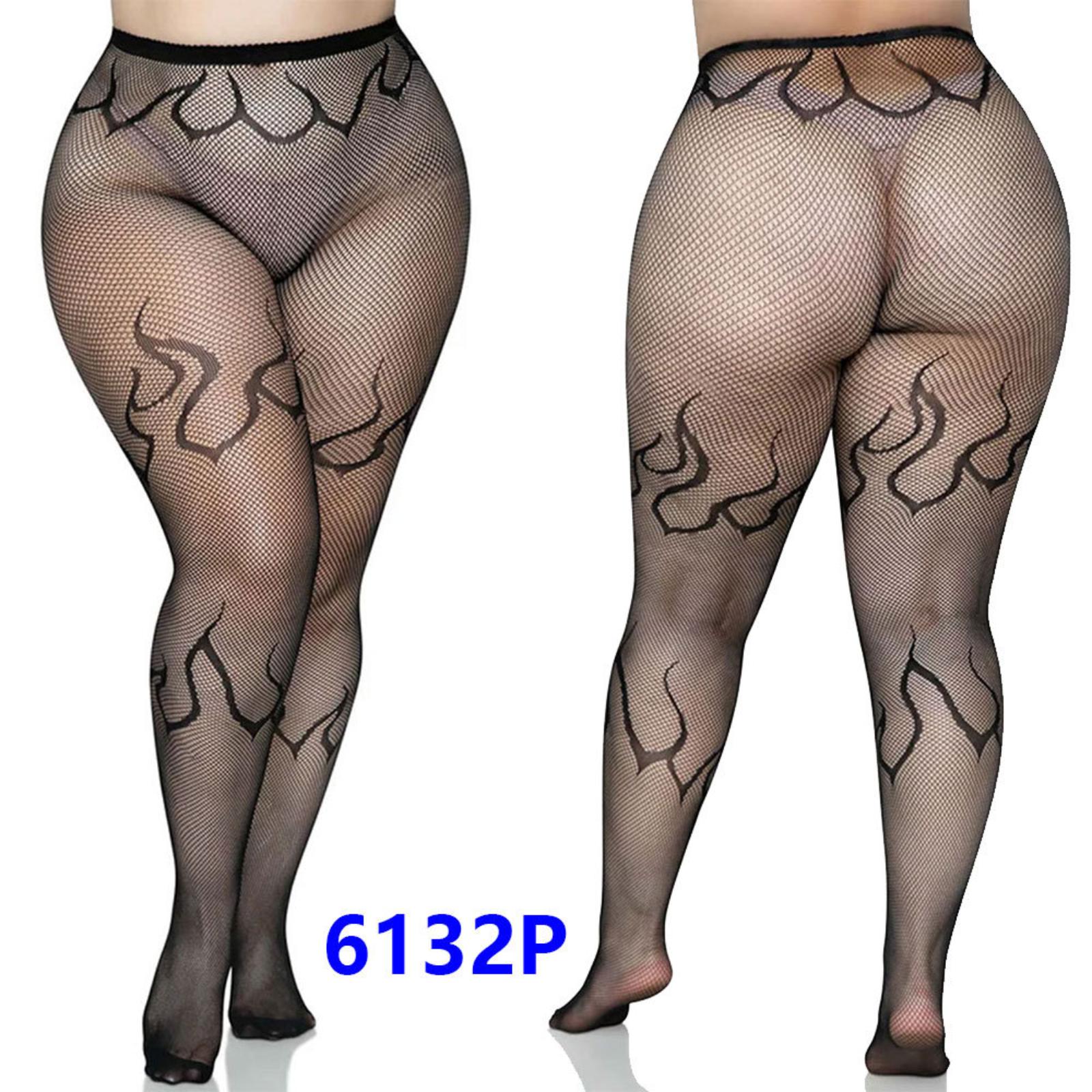 

Plus Size Fishnet Tights with Decorative Pattern Stretchy Sheer Hosiery for Women Seamless Design Comfortable Fit One Size