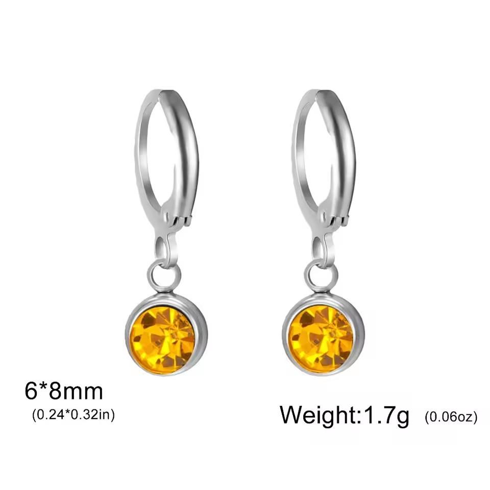 Handmade December Birthstone Jewelry Accessories 12 Natural Crystal Glass Earrings Birthday Month Gemstone Earrings